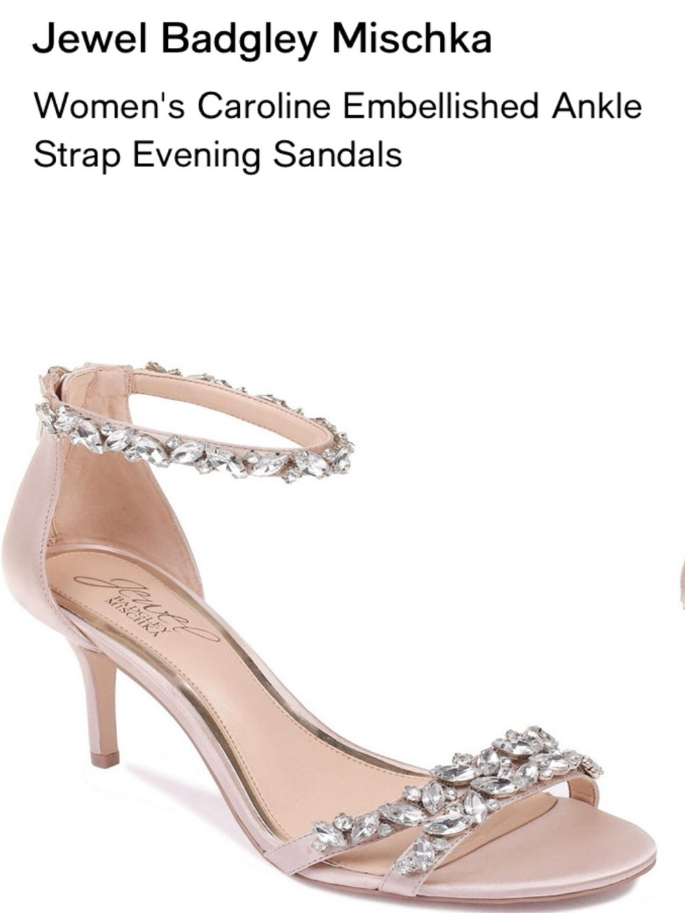 Jewel Badgley Mischka Caroline Women’s Crystal-embellished Evening Sandals 9.5M